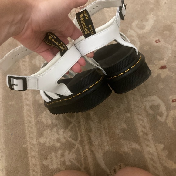 Dr. Martens  Blaire Hydro Leather Strap Sandals in White - Picture 4 of 5